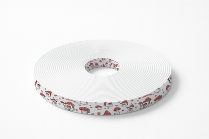 BioThane imprimé – Motif Champignons Valentine & cœurs