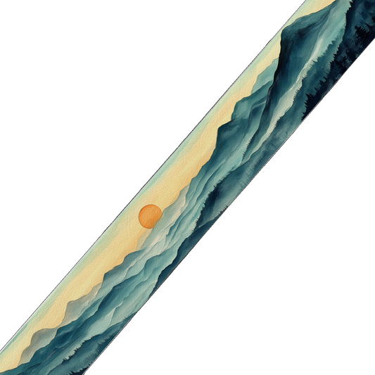 BioThane® imprimé – Motif “Montagnes au Soleil Couchant”
