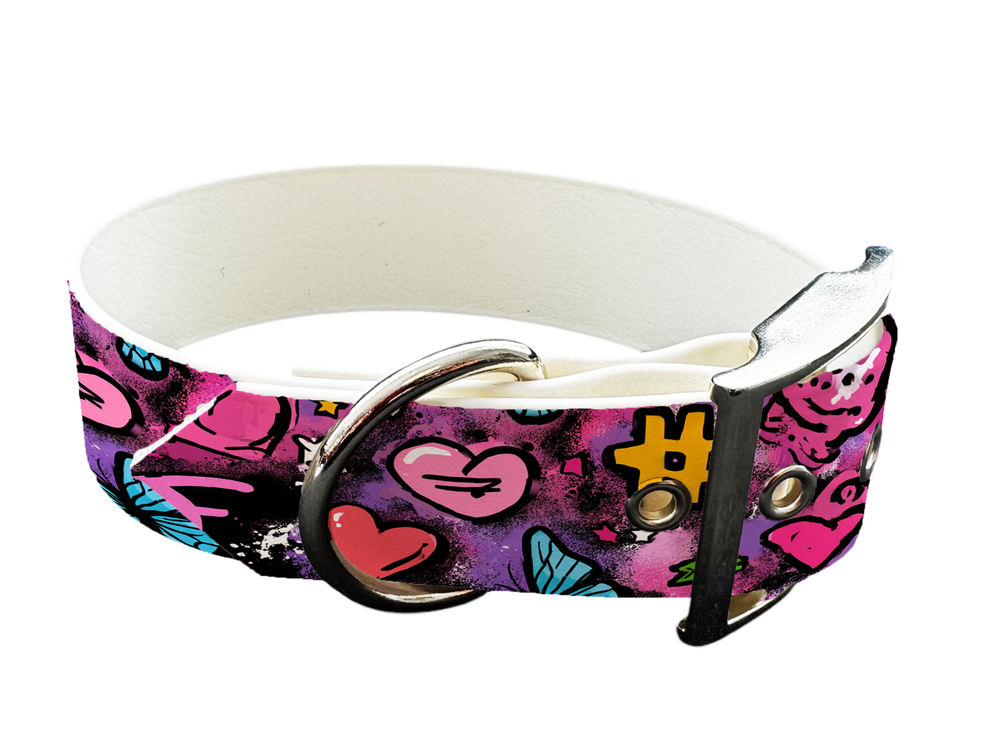 Collier pour chien en BioThane® imprimé – Collection Saint Valentin– 25mm