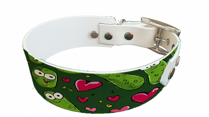 Collier bicolore large pour chien en BioThane® imprimé – Collection Saint valentin– 38/25 mm