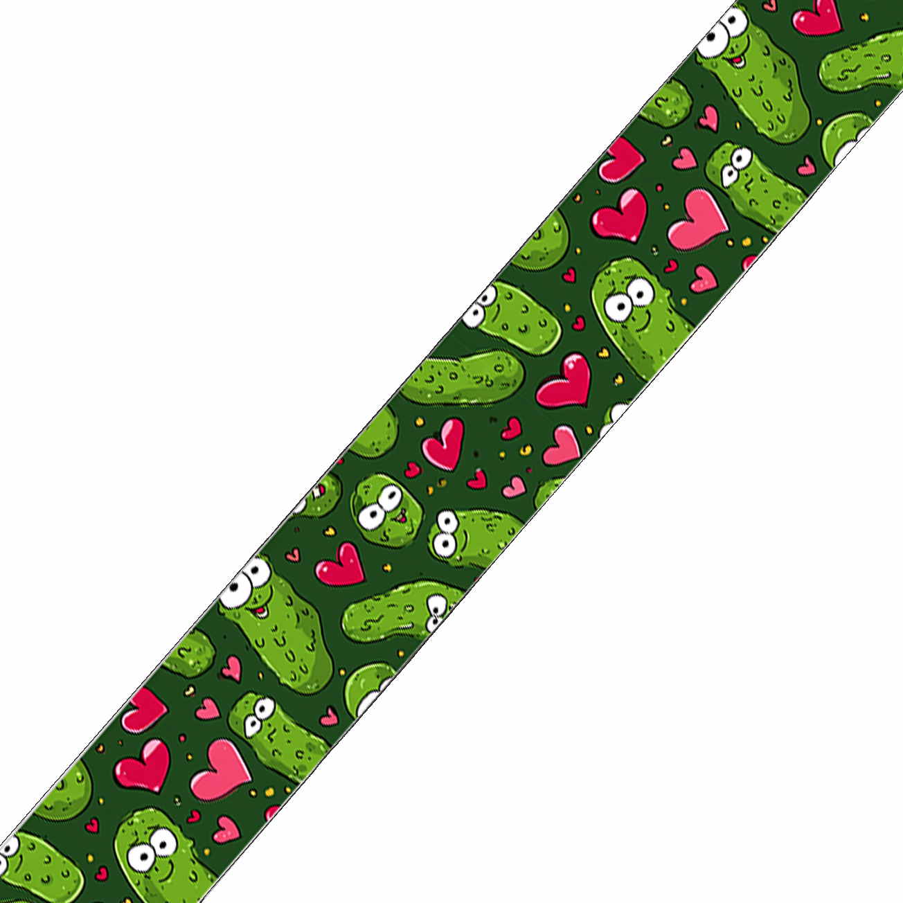 BioThane imprimé – Motif Cornichons cartoon & cœurs