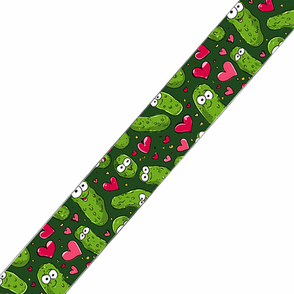 BioThane imprimé – Motif Cornichons cartoon & cœurs