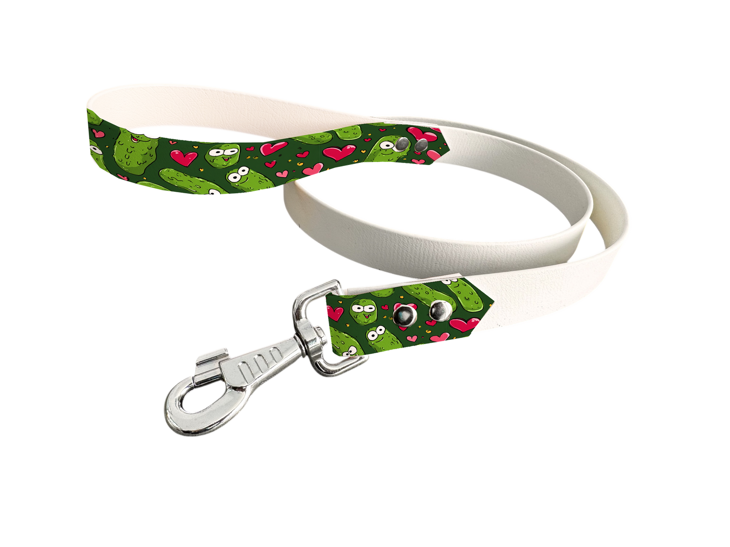 Laisse bicolore en BioThane® avec poignée imprimée – Collection Saint Valentin- Coloris au choix