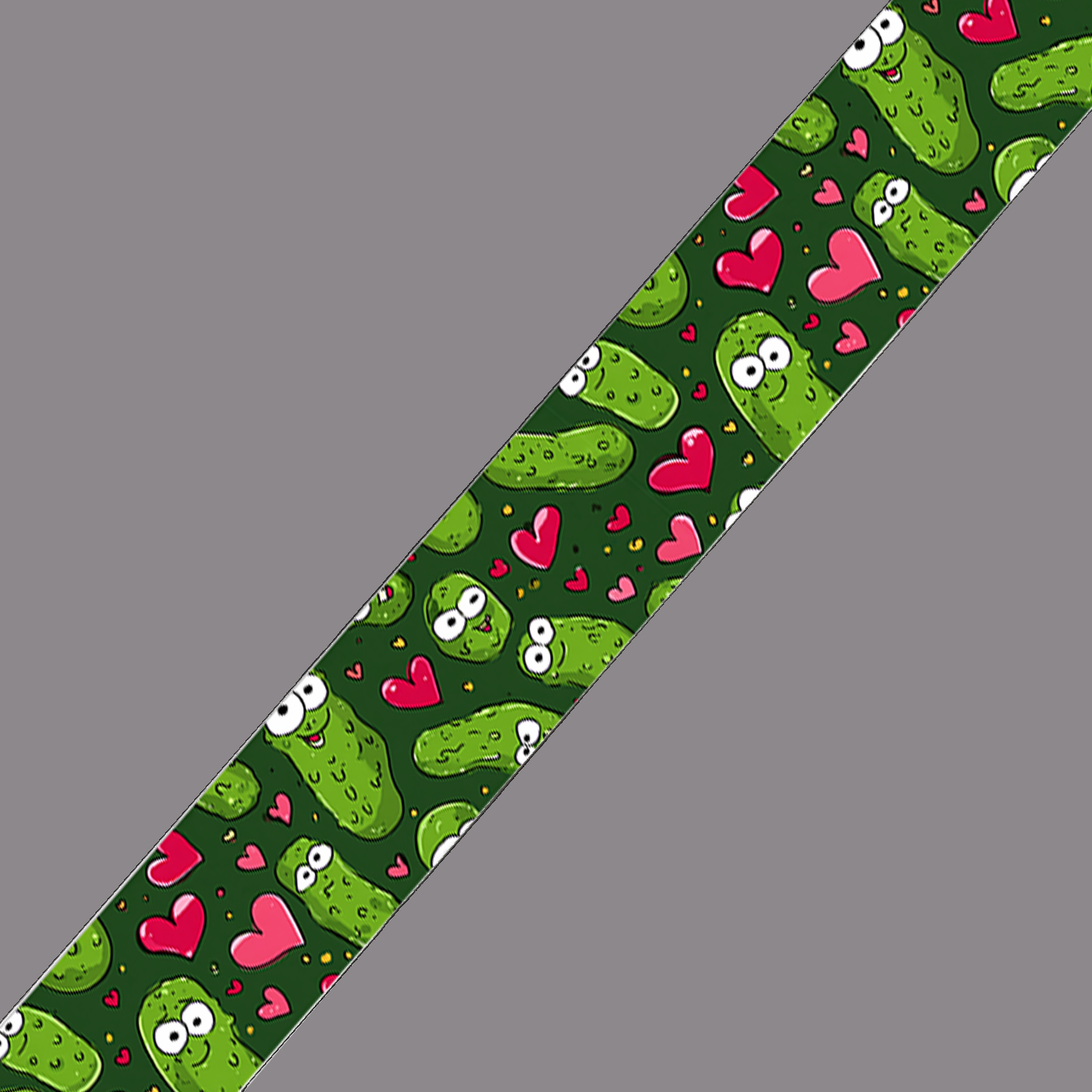 BioThane imprimé – Motif Cornichons cartoon & cœurs