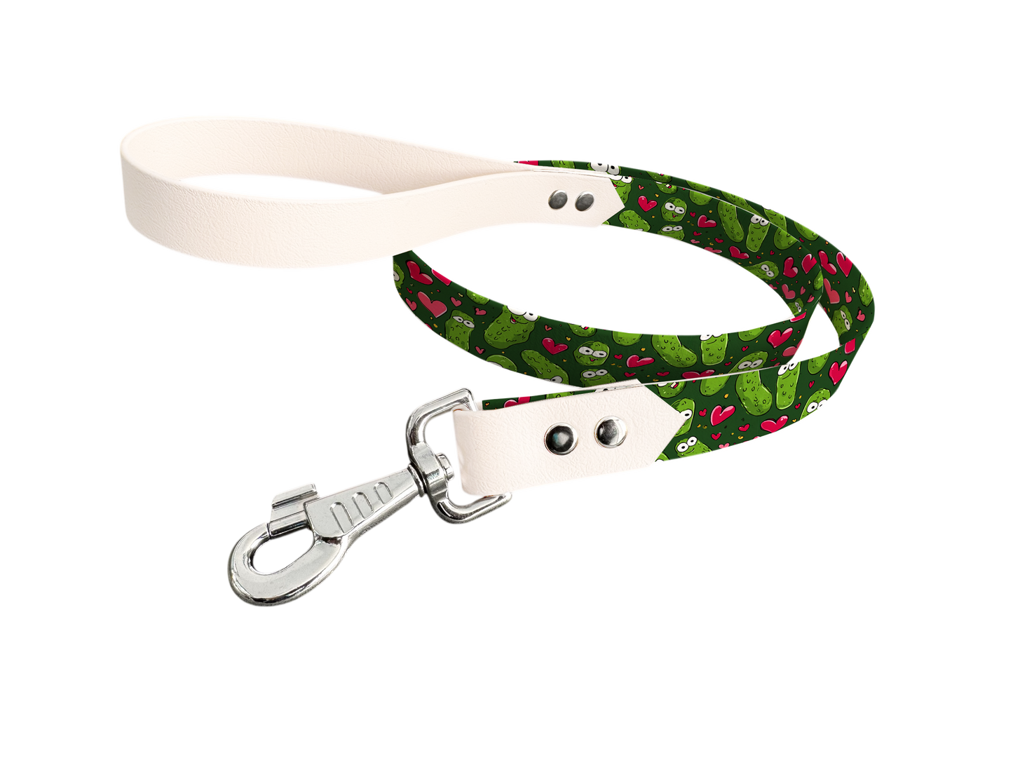 Laisse bicolore en BioThane® avec longe imprimée – Collection Saint Valentin- Coloris au choix