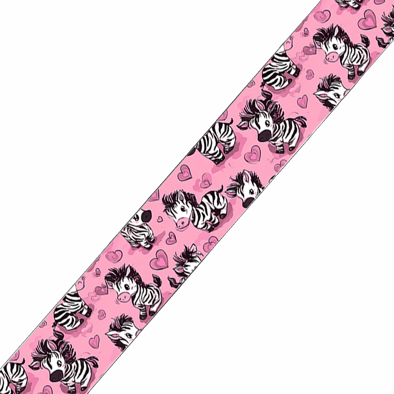 BioThane imprimé – Motif Zèbres cartoon & cœurs