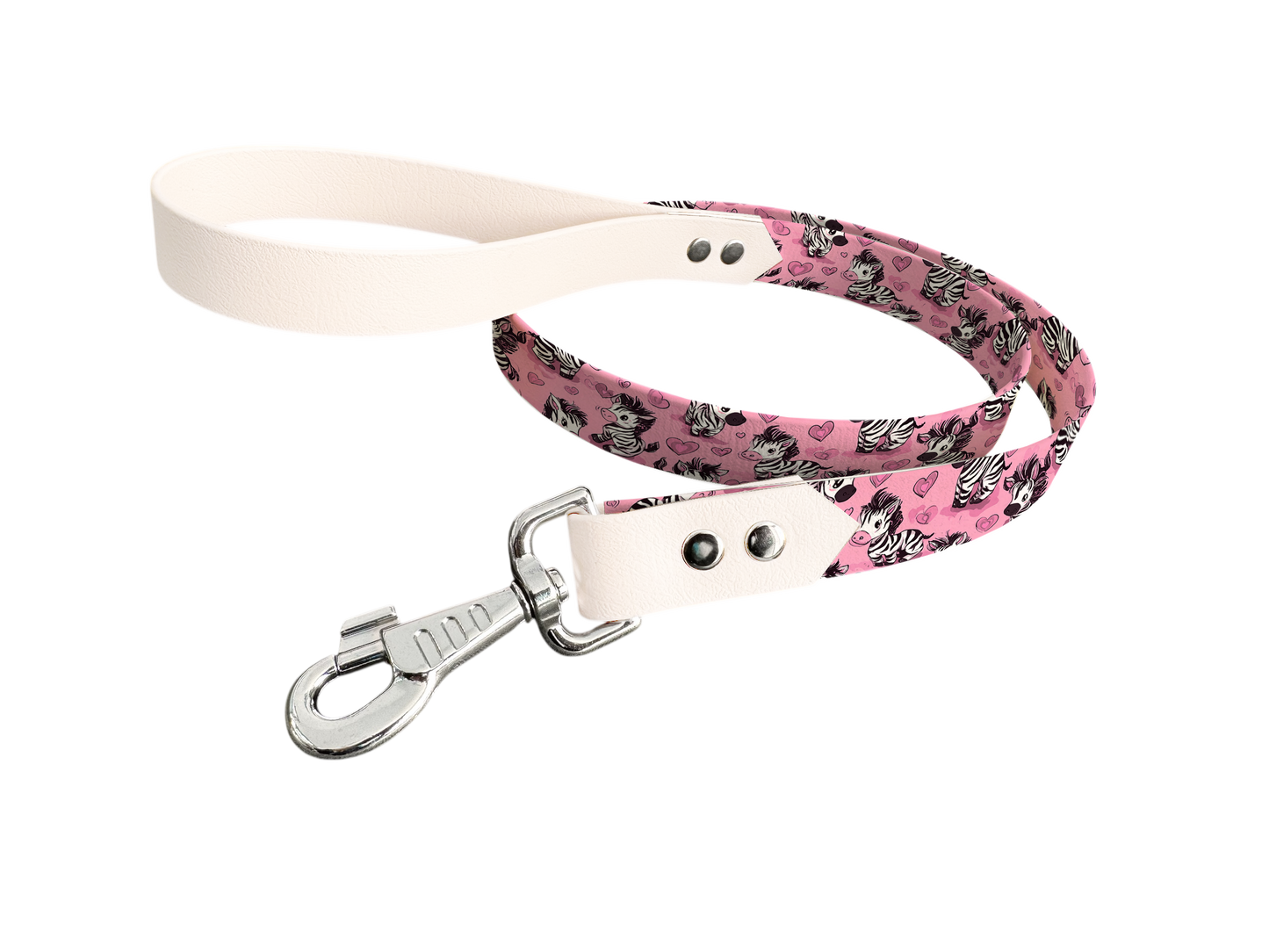 Laisse bicolore en BioThane® avec longe imprimée – Collection Saint Valentin- Coloris au choix