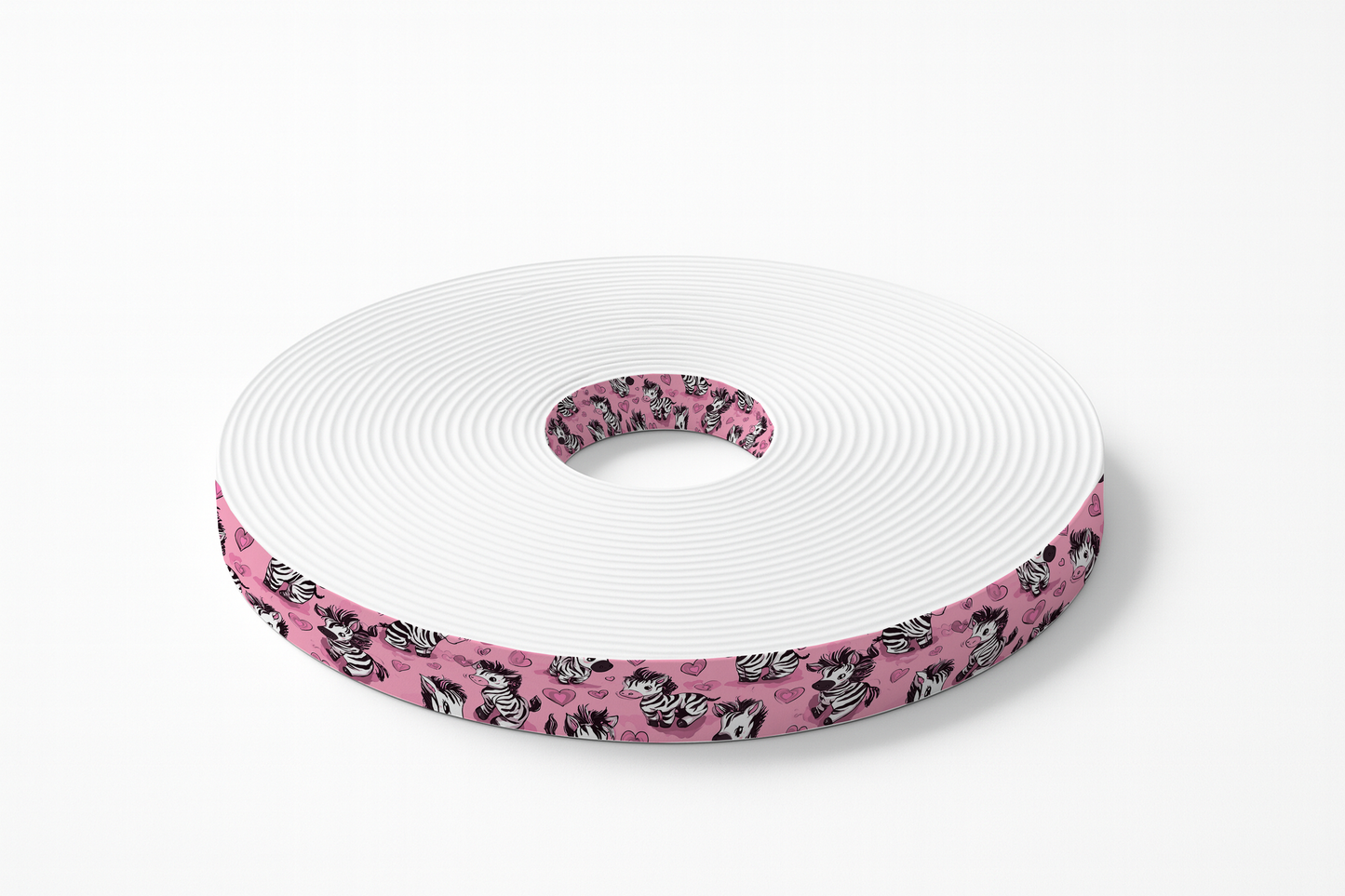 BioThane imprimé – Motif Zèbres cartoon & cœurs