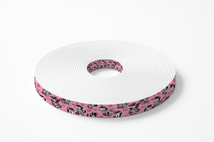 BioThane imprimé – Motif Zèbres cartoon & cœurs