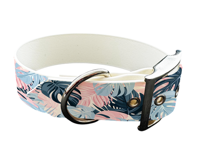 Collier large pour chien en BioThane® imprimé – Collection plantes et fleurs – 25mm