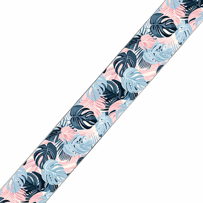 BioThane imprimé – Motif Feuillage tropical pastel