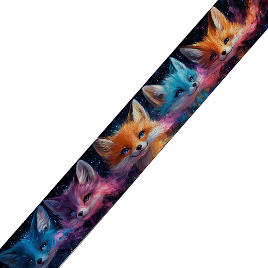 BioThane imprimé – Renards galactiques multicolores