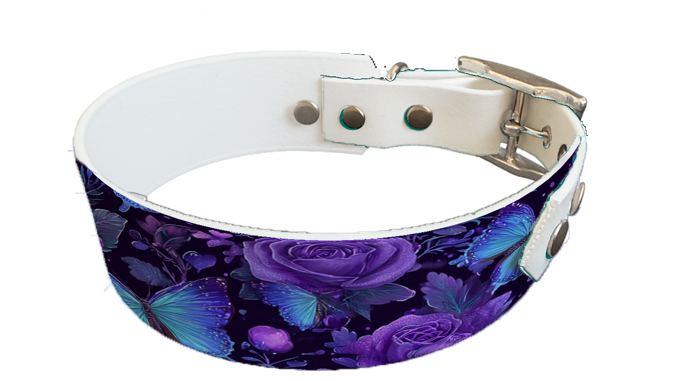 Collier bicolore large pour chien en BioThane® imprimé – Collection Saint valentin– 38/25 mm