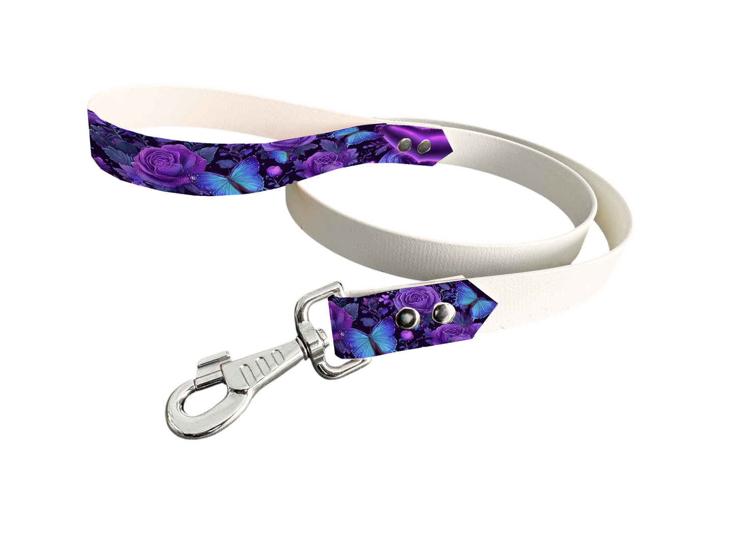 Laisse bicolore en BioThane® avec poignée imprimée – Collection Saint Valentin- Coloris au choix