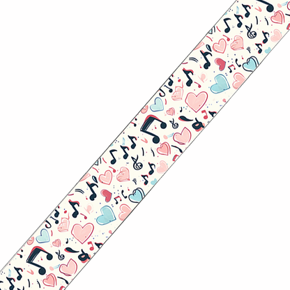 BioThane imprimé – Cœurs & notes de musique pastel