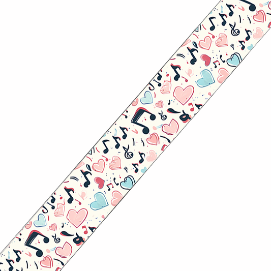 BioThane imprimé – Cœurs & notes de musique pastel