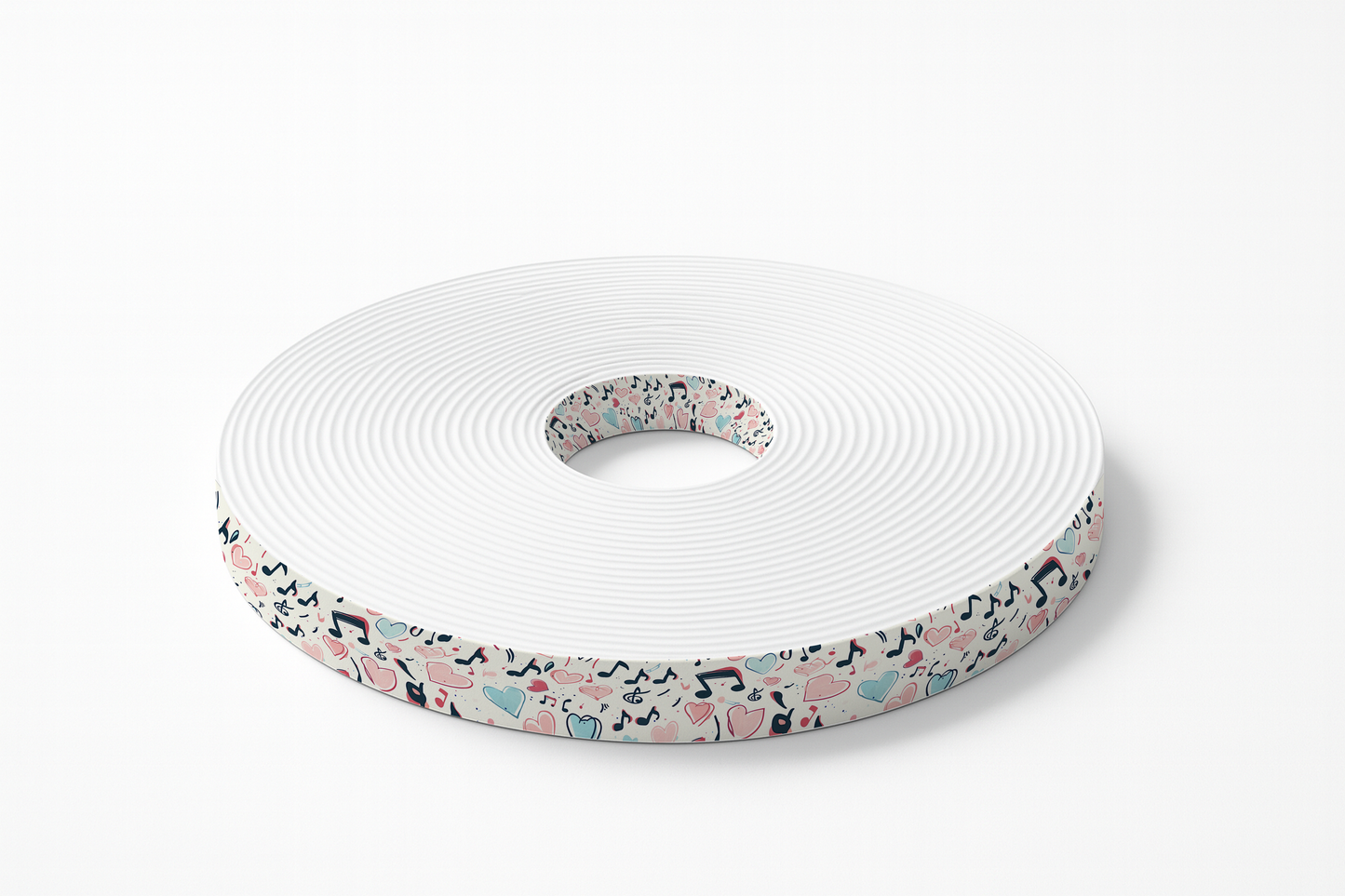 BioThane imprimé – Cœurs & notes de musique pastel