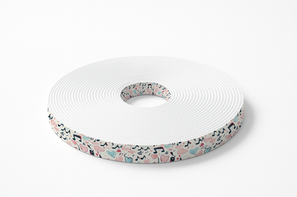 BioThane imprimé – Cœurs & notes de musique pastel