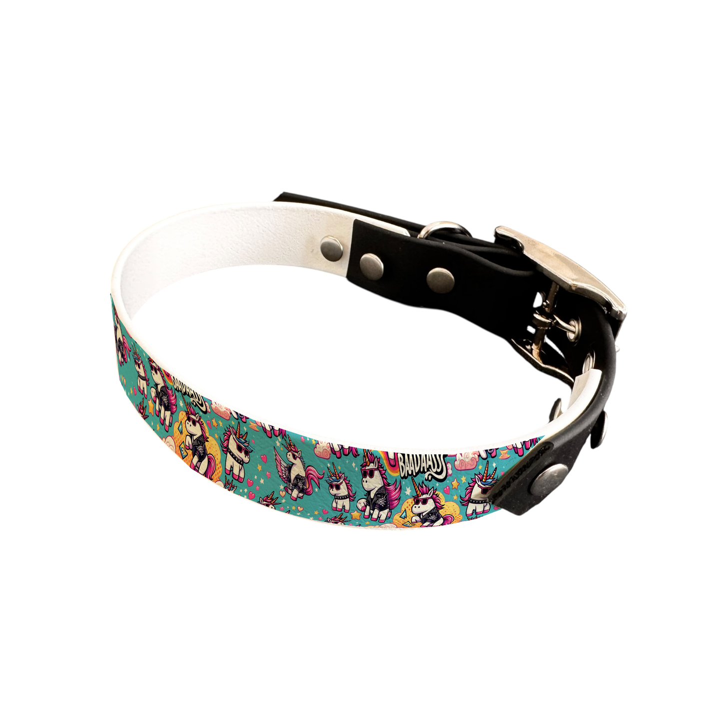 Collier bicolore pour chien en BioThane® imprimé – Collection monstres et créatures imaginaires– 19 mm