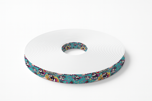 Laisse bicolore en BioThane® avec longe imprimée – Collection Créatures imaginaires- Coloris au choix