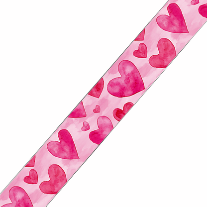 BioThane imprimé – Cœurs aquarelle roses