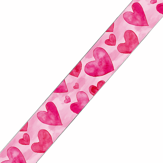 BioThane imprimé – Cœurs aquarelle roses