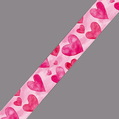 BioThane imprimé – Cœurs aquarelle roses