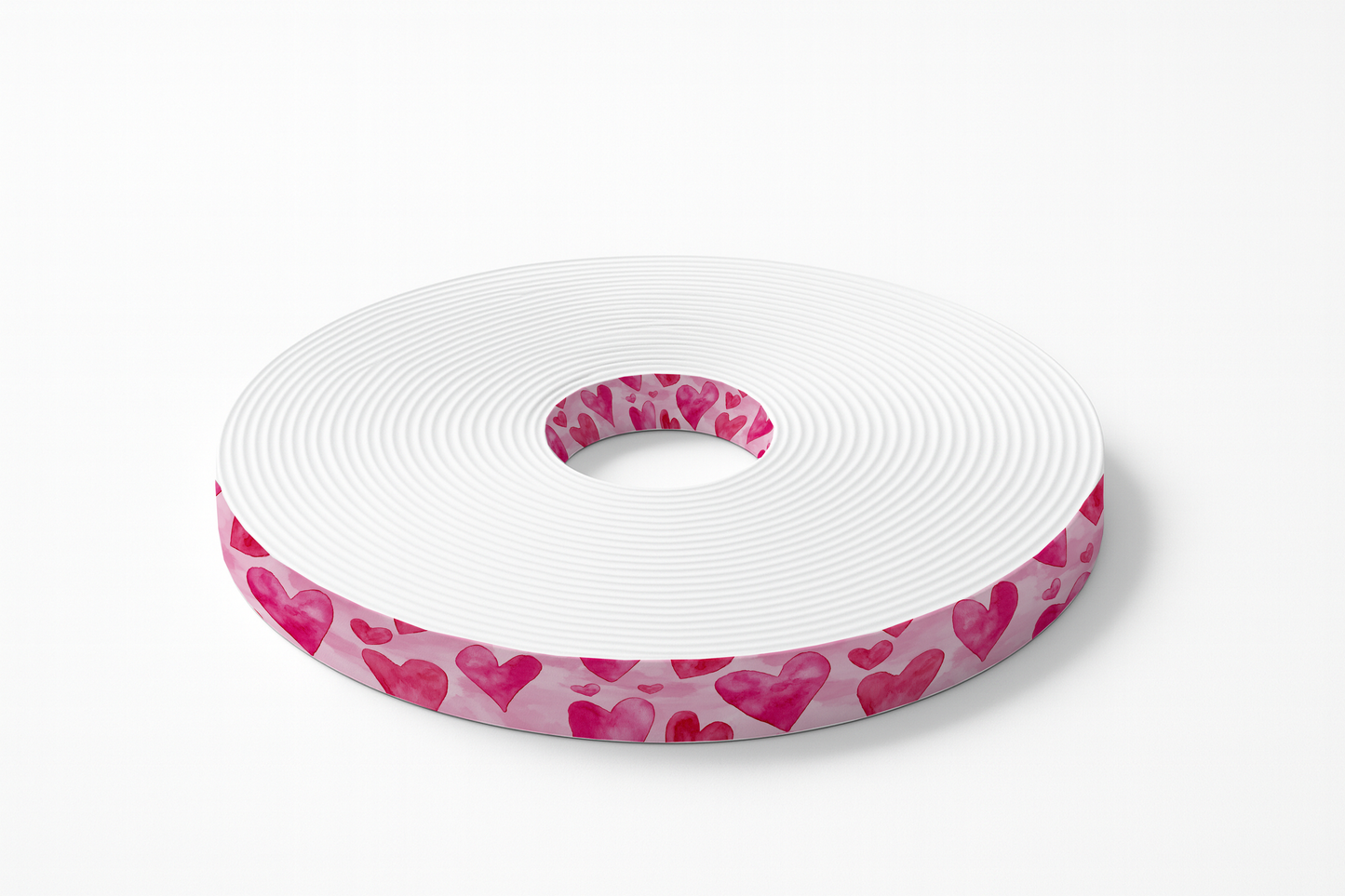 BioThane imprimé – Cœurs aquarelle roses