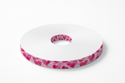 BioThane imprimé – Cœurs aquarelle roses