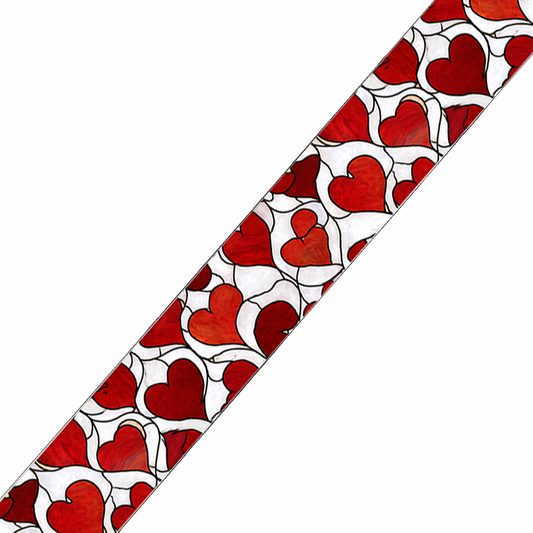 BioThane imprimé – Cœurs rouges graphiques