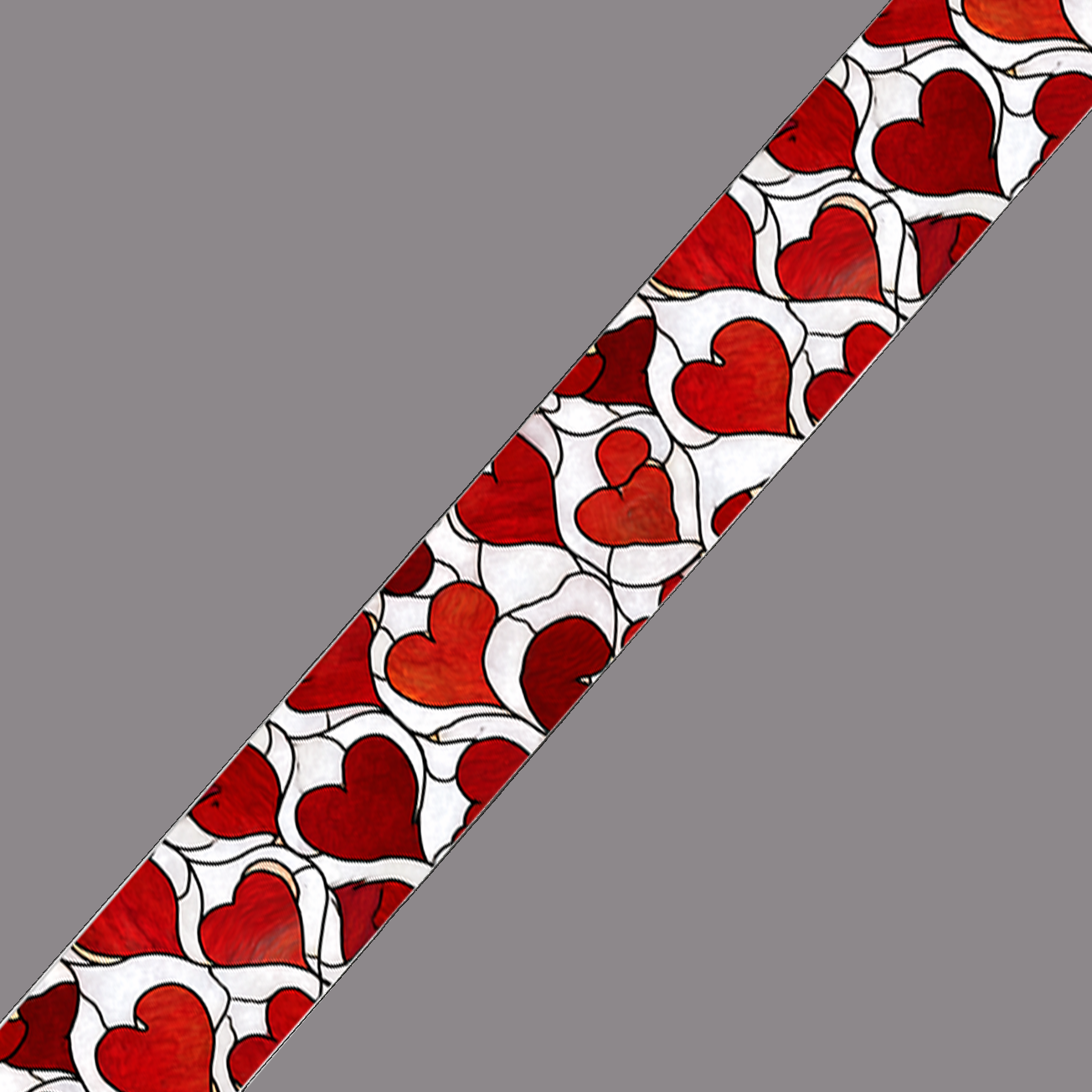 BioThane imprimé – Cœurs rouges graphiques