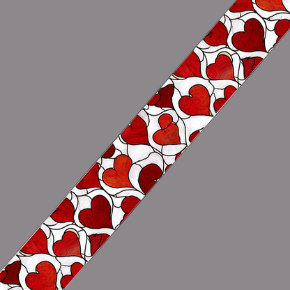 BioThane imprimé – Cœurs rouges graphiques