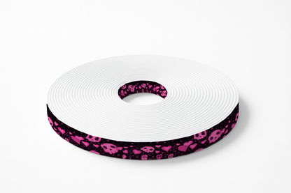 BioThane imprimé – Crânes roses & cœurs