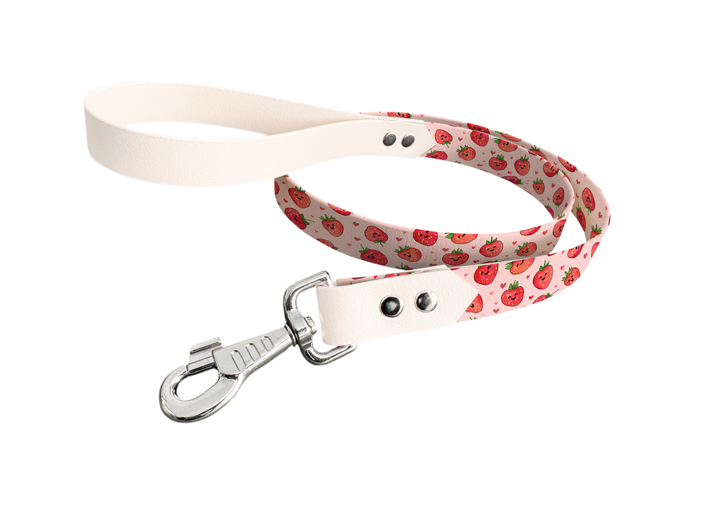 Laisse bicolore en BioThane® avec longe imprimée – Collection Saint Valentin- Coloris au choix