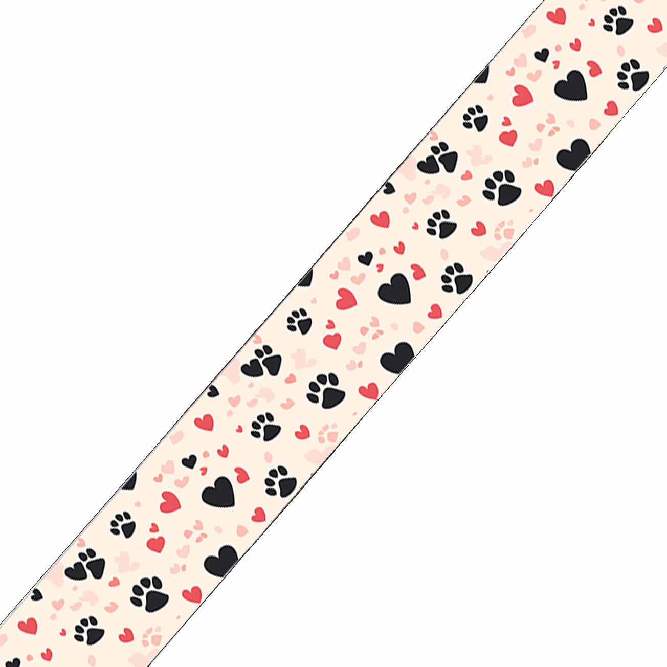 BioThane imprimé – Pattes & cœurs