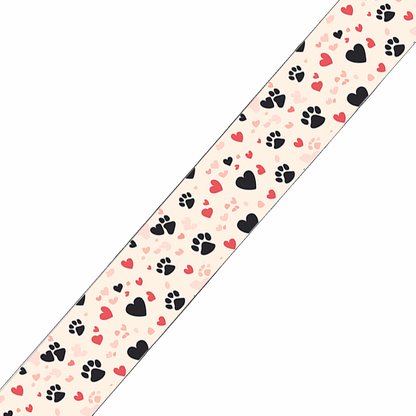 BioThane imprimé – Pattes & cœurs