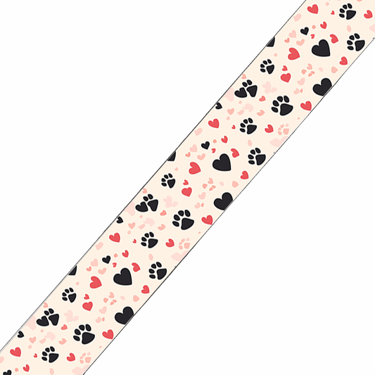 BioThane imprimé – Pattes & cœurs