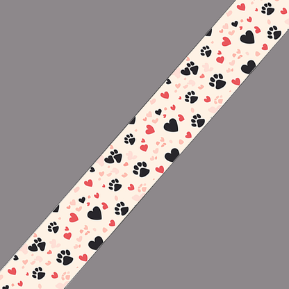 BioThane imprimé – Pattes & cœurs