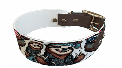 Collier bicolore large pour chien en BioThane® imprimé – Collection animaux pop/kawaii – 38/25 mm