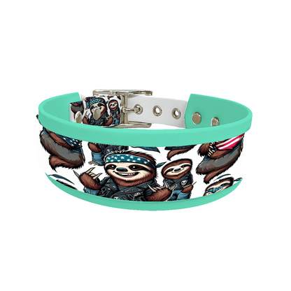 Collier double large pour chien en BioThane® imprimé – Collection animaux pop/kawaii – 38/25 mm