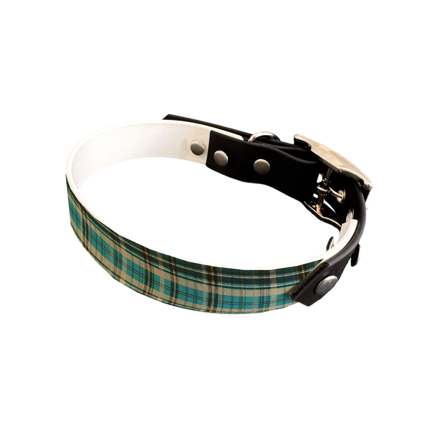 Collier bicolore large pour chien en BioThane® imprimé – Collection Tartan – 19 mm