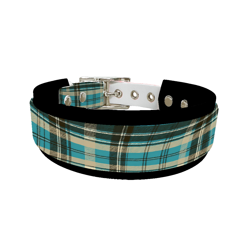 Collier double large pour chien en BioThane® imprimé – Collection tartan– 38/25 mm