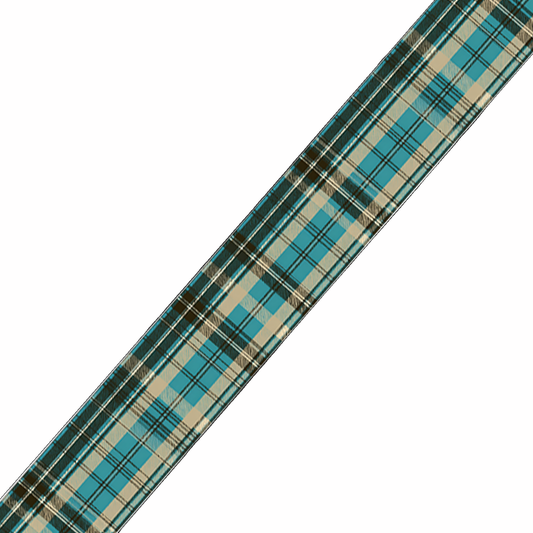 BioThane imprimé Tartan bleu canard & beige