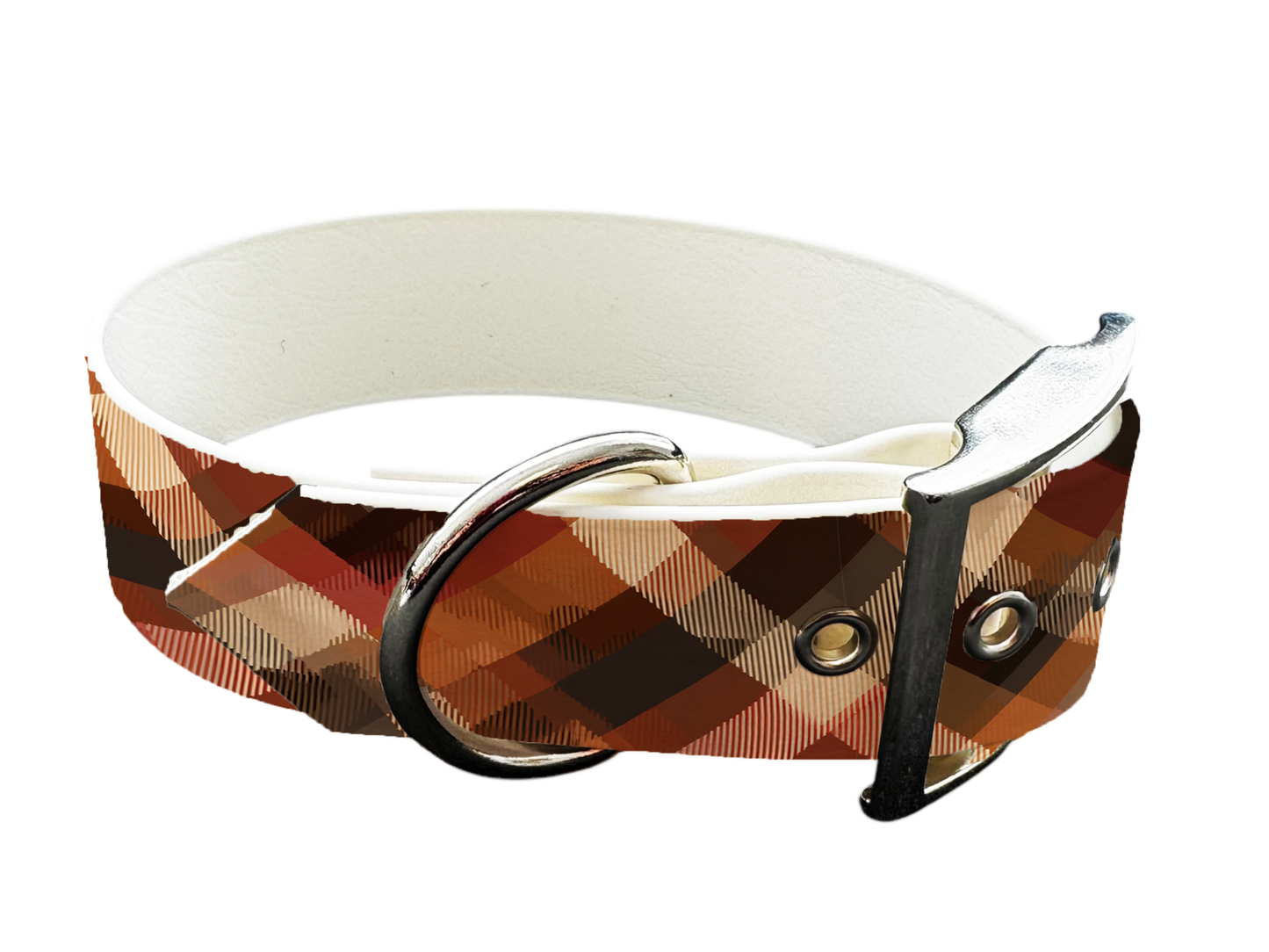 Collier large pour chien en BioThane® imprimé – Collection tartan – 25mm
