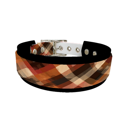 Collier double large pour chien en BioThane® imprimé – Collection tartan– 38/25 mm