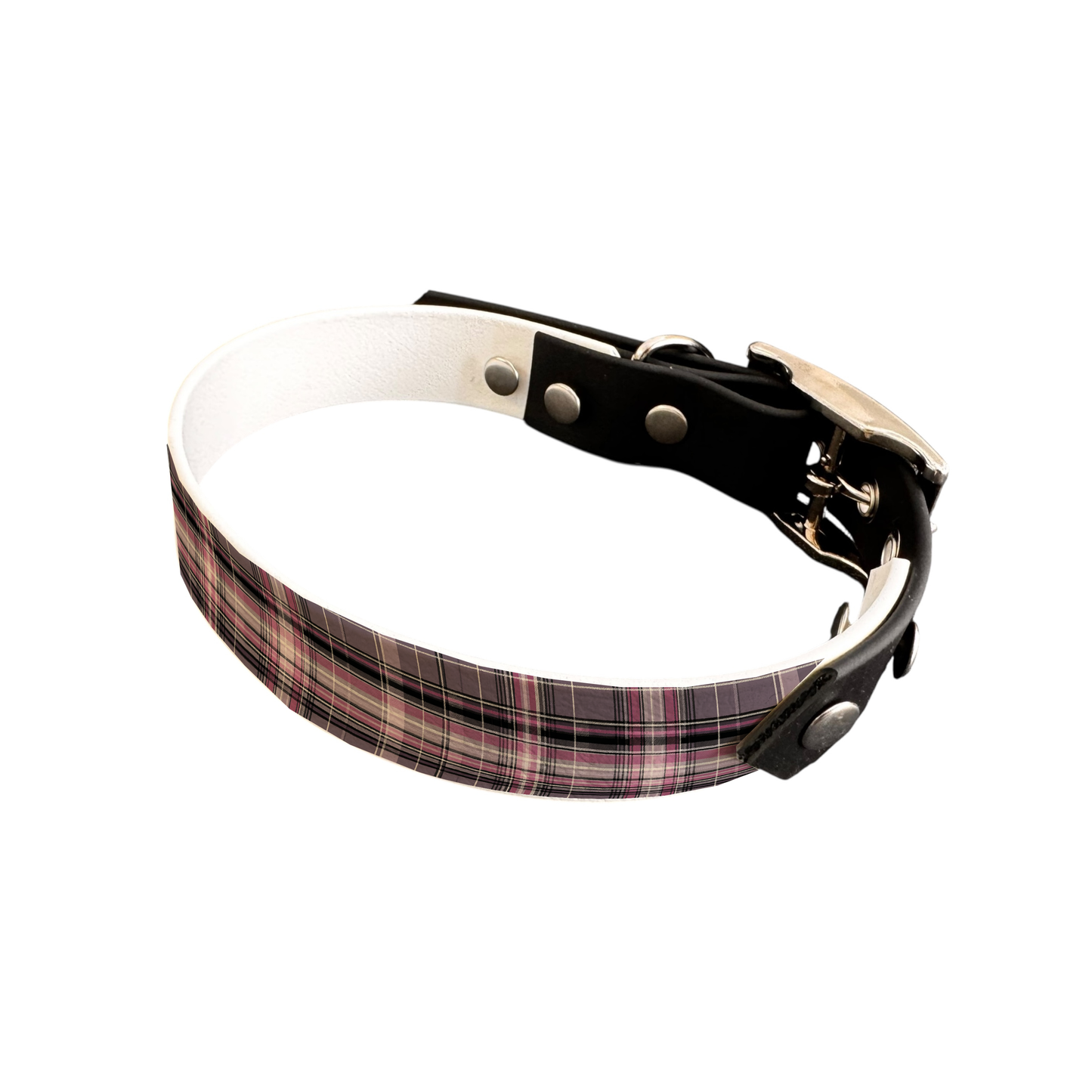 Collier bicolore large pour chien en BioThane® imprimé – Collection Tartan – 19 mm