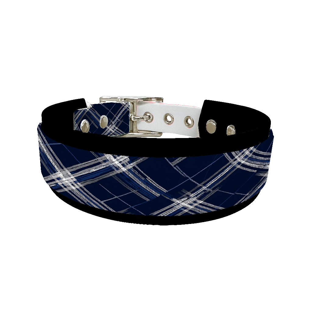 Collier double large pour chien en BioThane® imprimé – Collection tartan– 38/25 mm