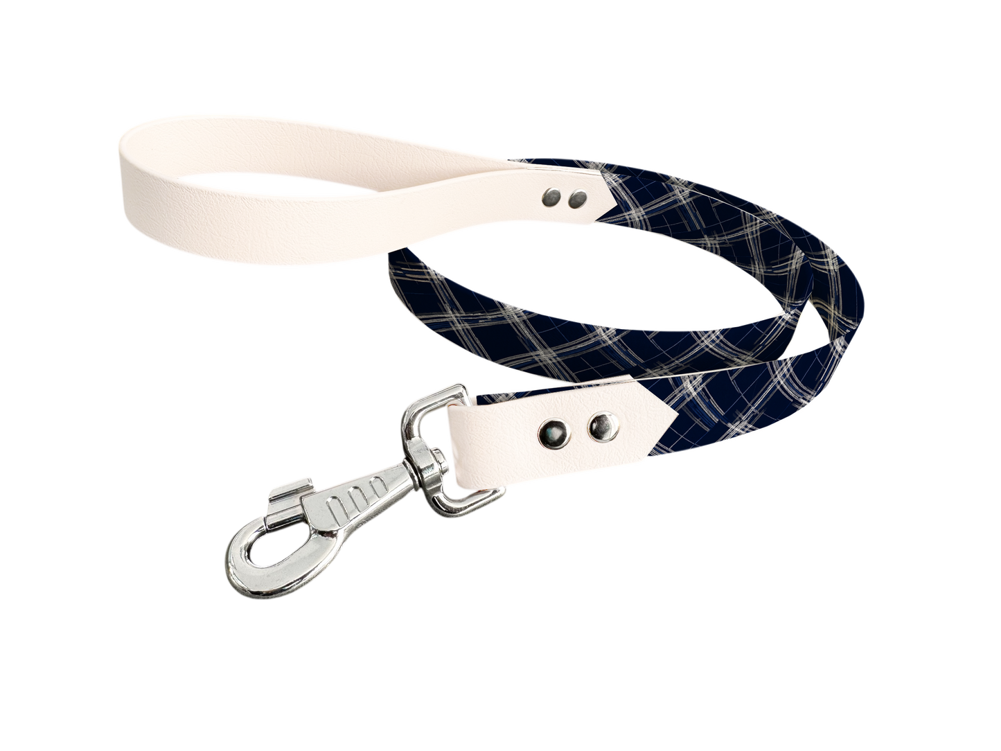 Laisse bicolore en BioThane® avec longe imprimée – Collection Tartan- Coloris au choix