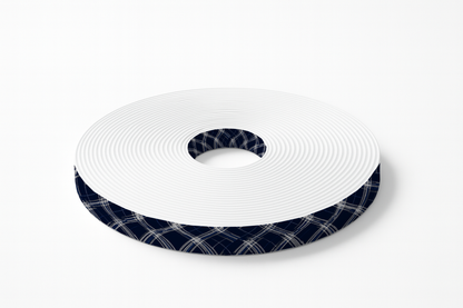 BioThane imprimé Tartan bleu marine & blanc