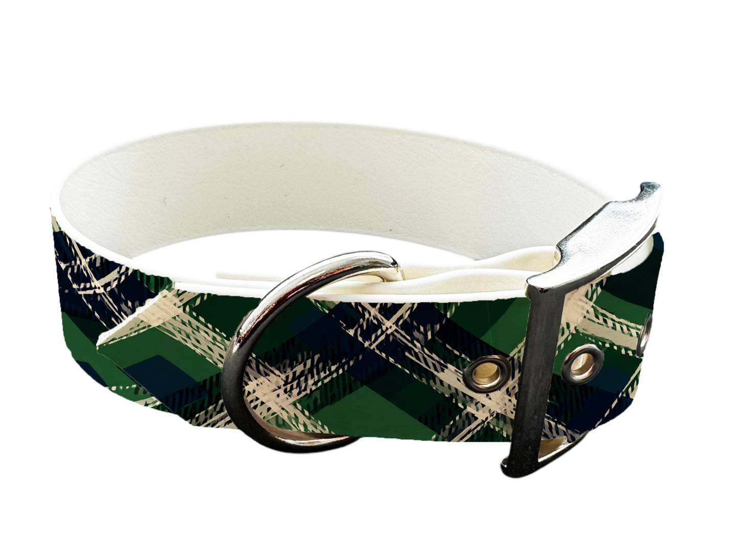 Collier large pour chien en BioThane® imprimé – Collection tartan – 25mm